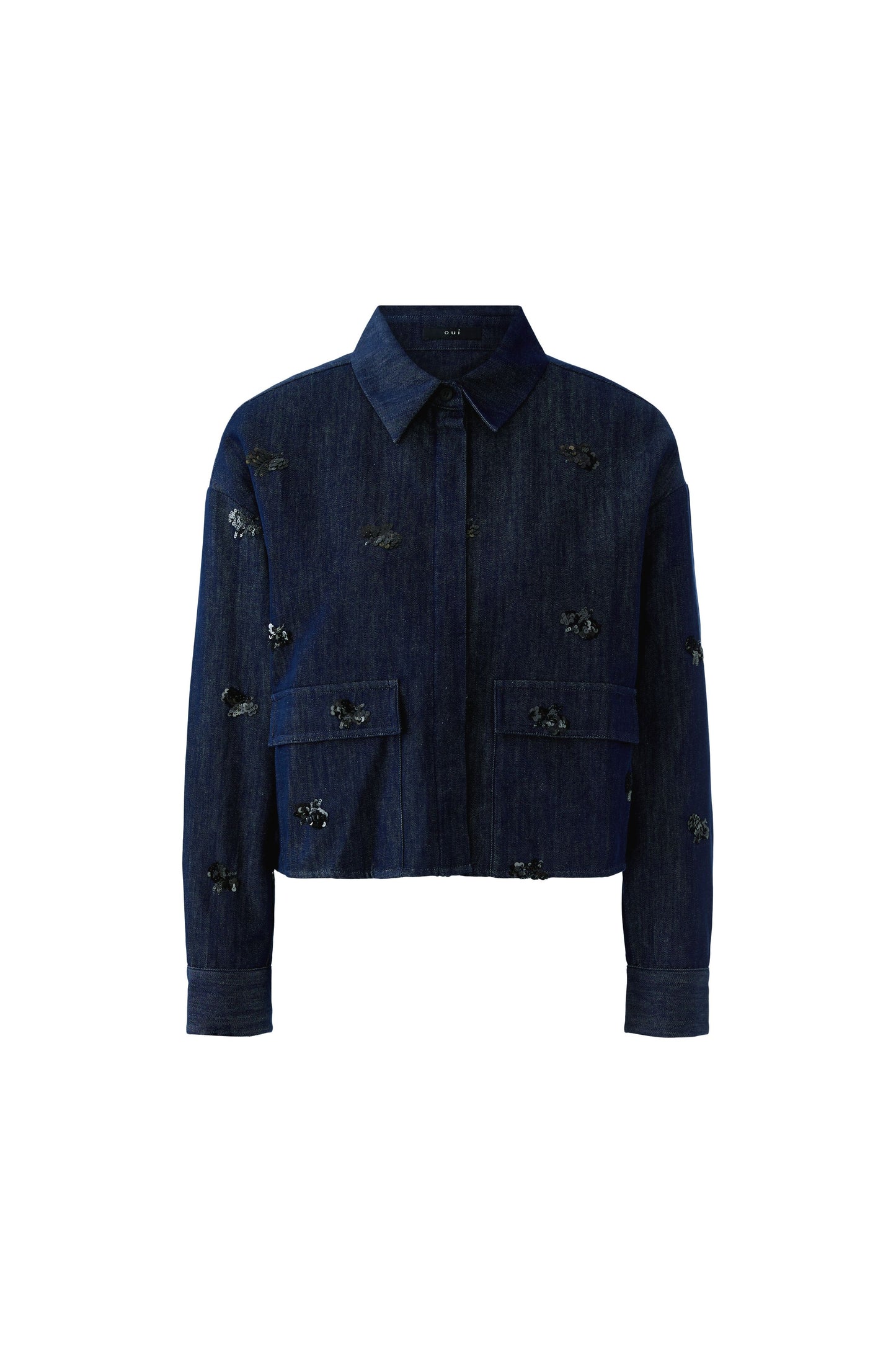 Oui Denim Sequin Embellished Jacket