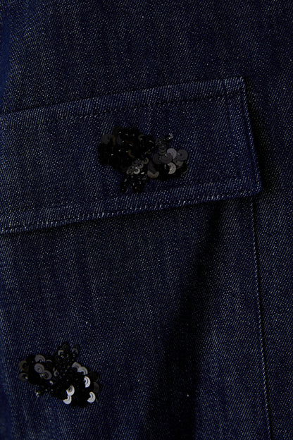 Oui Denim Sequin Embellished Jacket