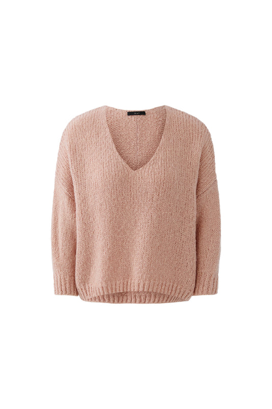 Oui Dusty Rose V-Neck Jumper