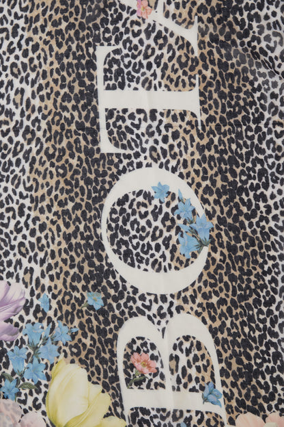 Oui Gold/Red Leopard Print Scarf