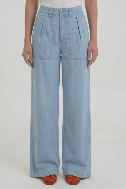 Oui Light Blue Denim Trouser