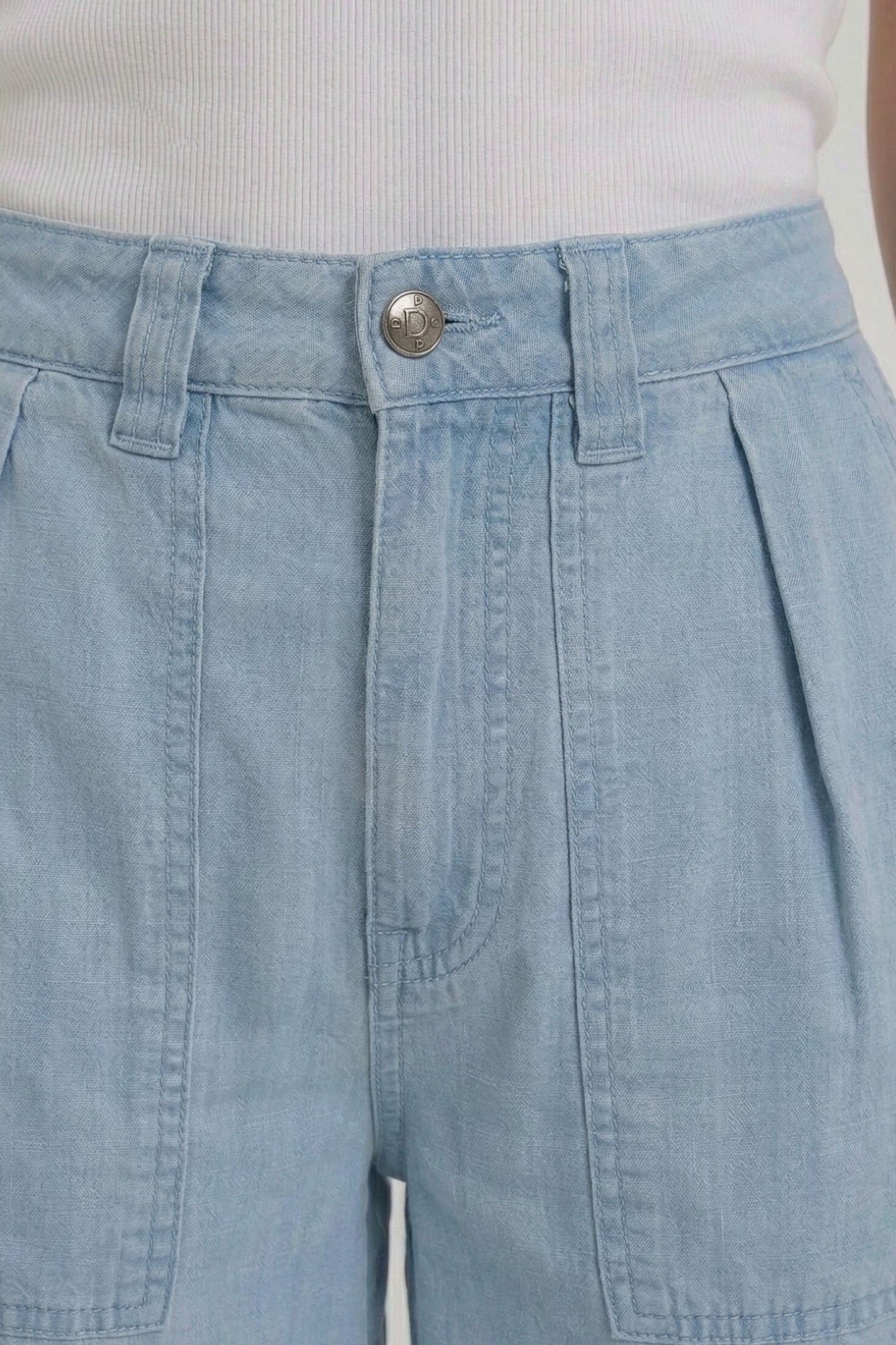 Oui Light Blue Denim Trouser