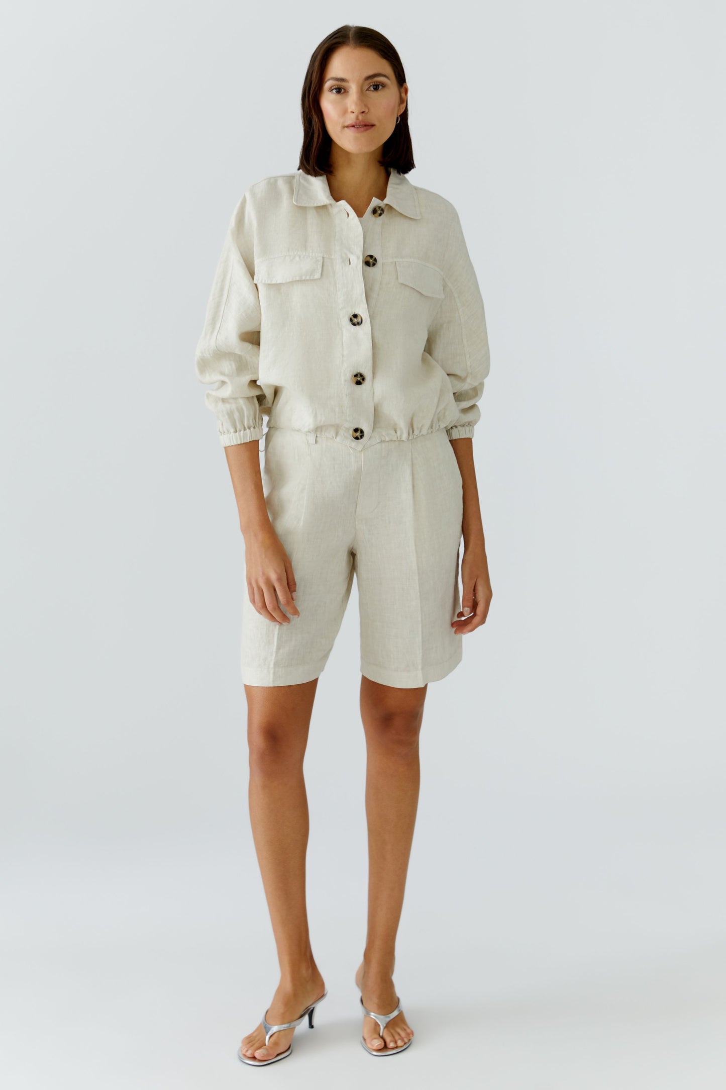 Oui Biscuit Linen Jacket