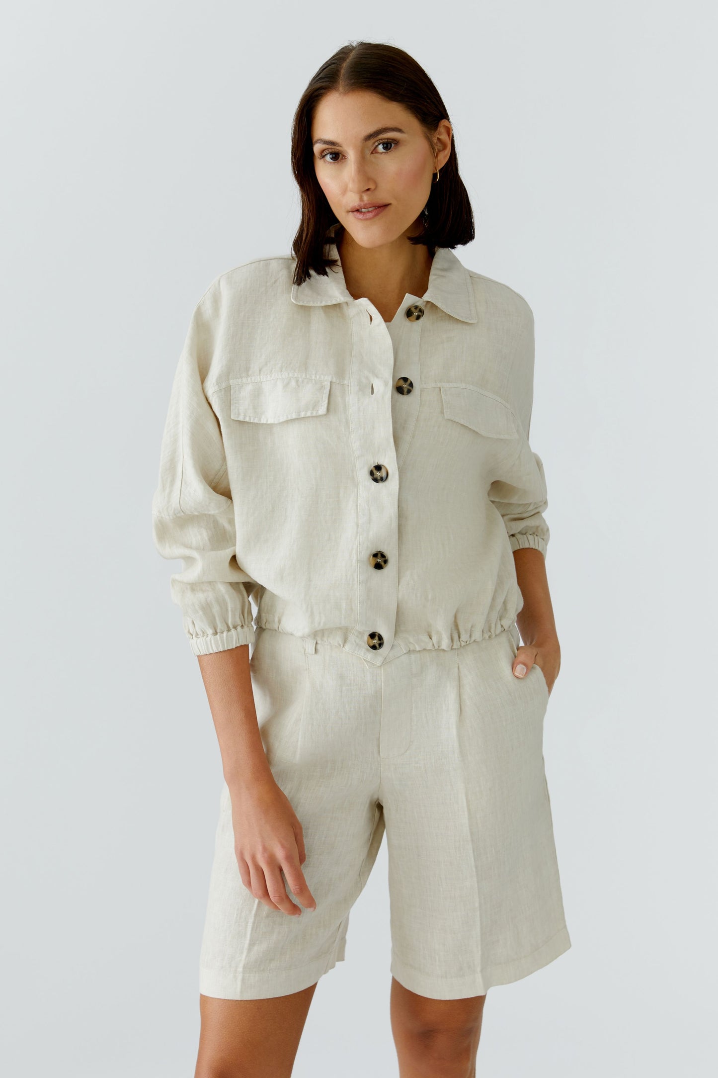 Oui Biscuit Linen Jacket