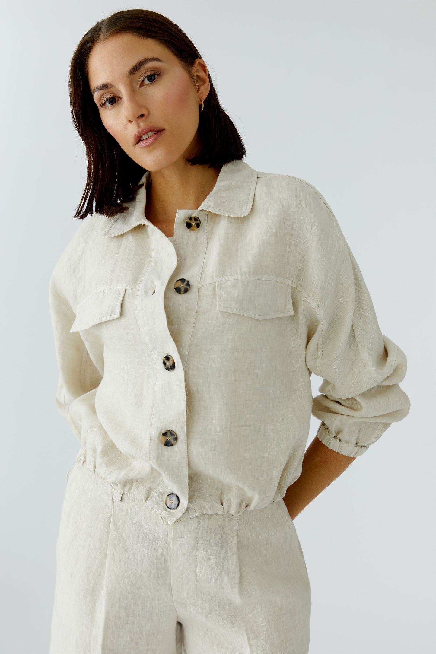 Oui Biscuit Linen Jacket