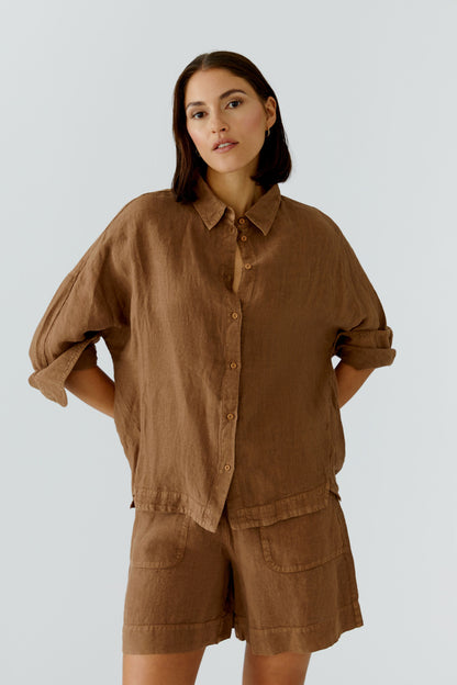 Oui Partridge Linen Blouse