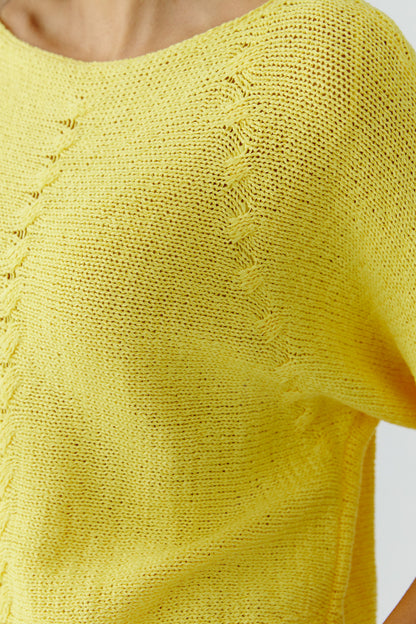Oui Lemon Zest Cable Detail Jumper