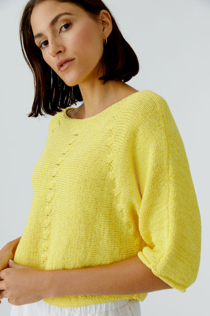 Oui Lemon Zest Cable Detail Jumper