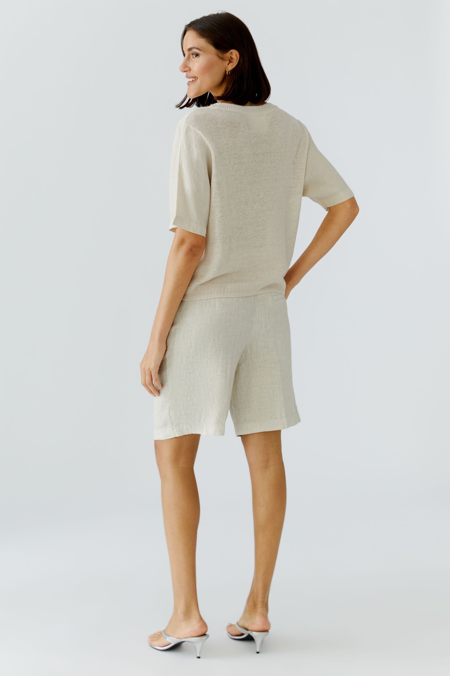 Oui Biscuit Linen Pocket Jumper