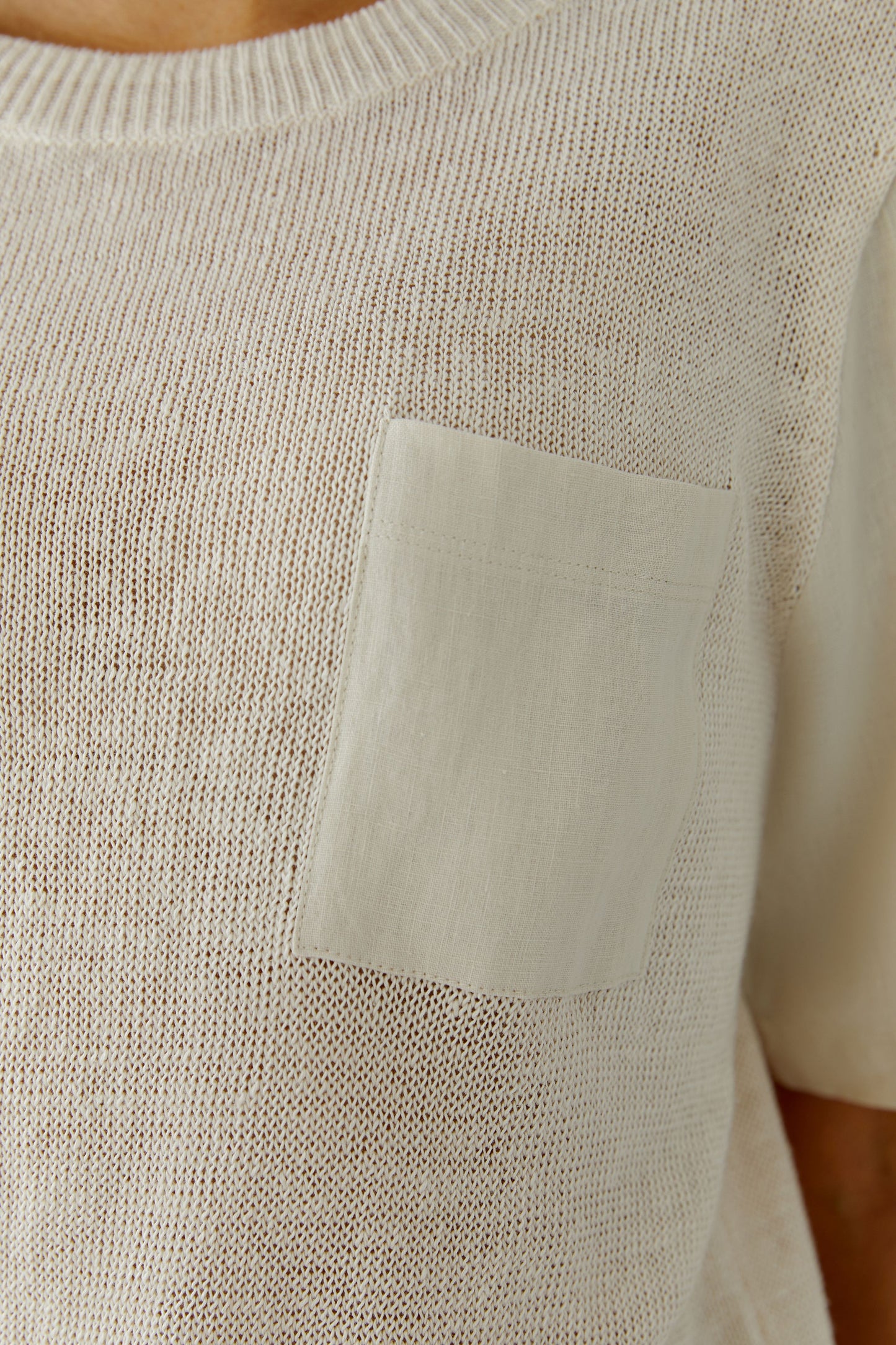 Oui Biscuit Linen Pocket Jumper