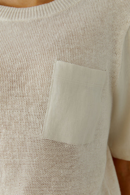Oui Biscuit Linen Pocket Jumper
