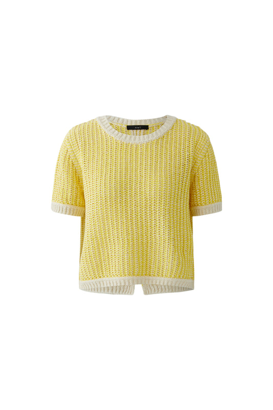 Oui White/Yellow Two Tone Jumper