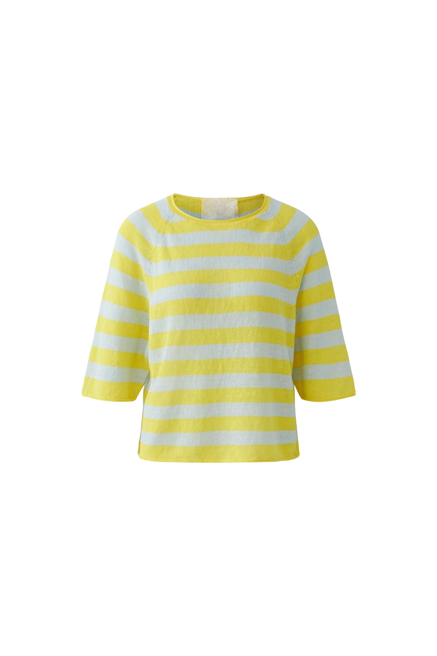 Oui Yellow/Green Stripe Linen Jumper