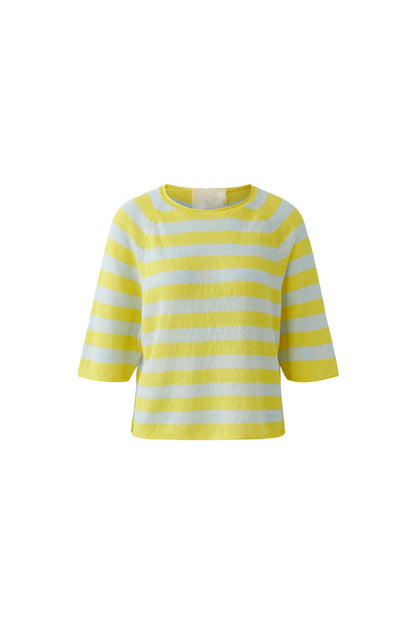 Oui Yellow/Green Stripe Linen Jumper