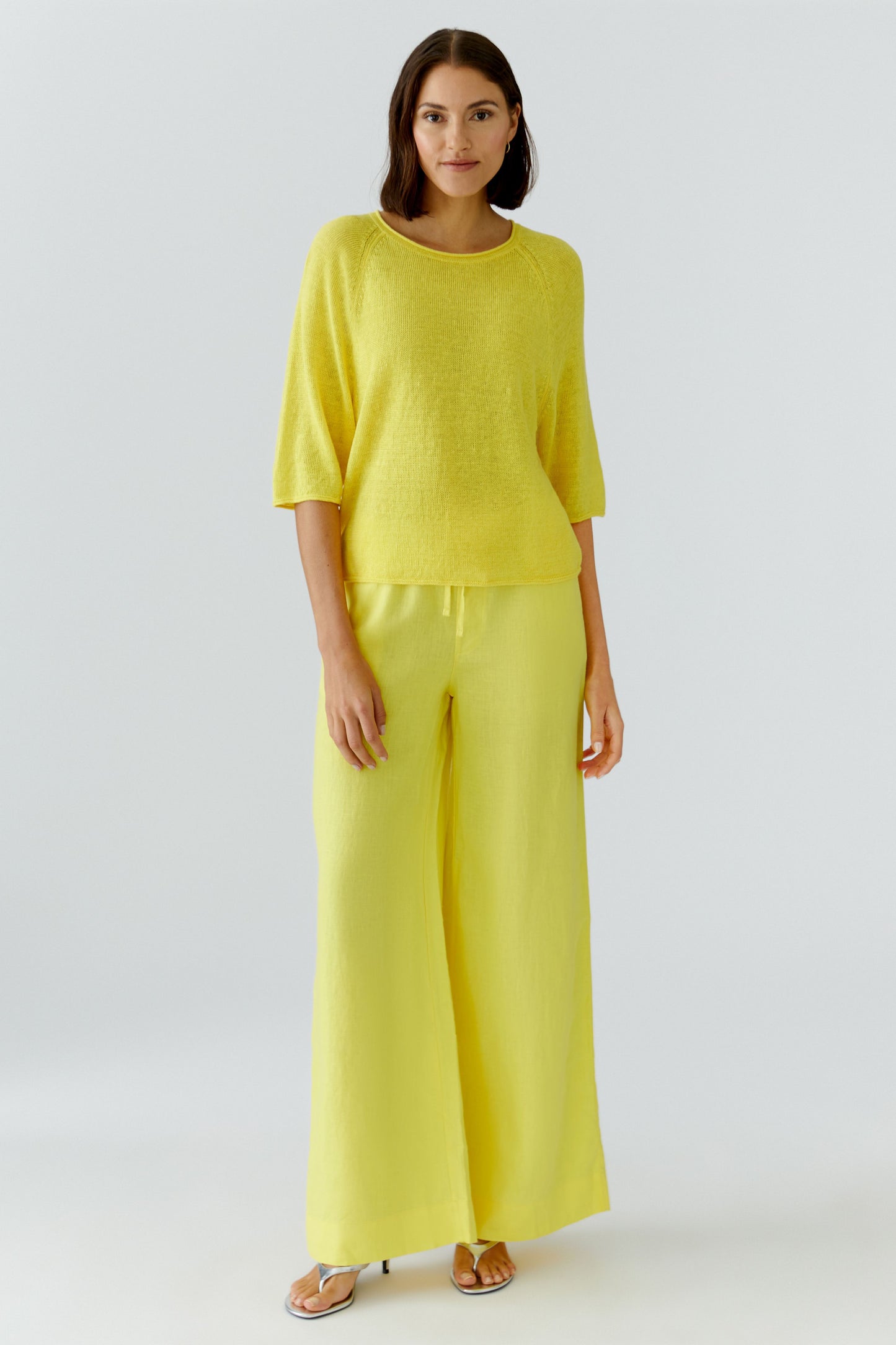 Oui Lemon Zest Linen Jumper