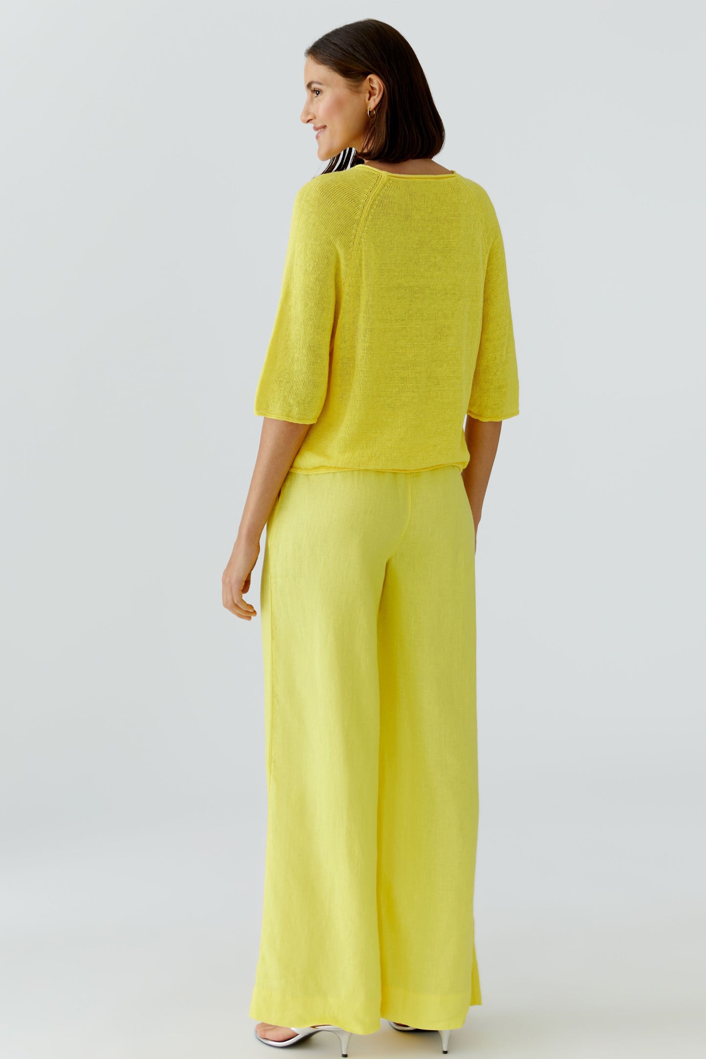 Oui Lemon Zest Linen Jumper