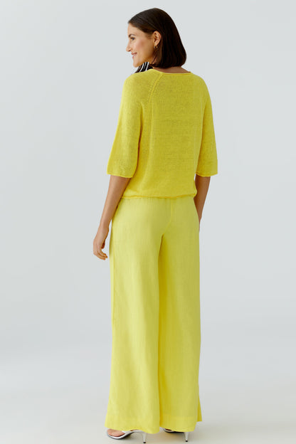 Oui Lemon Zest Linen Jumper