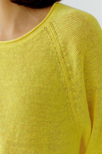 Oui Lemon Zest Linen Jumper