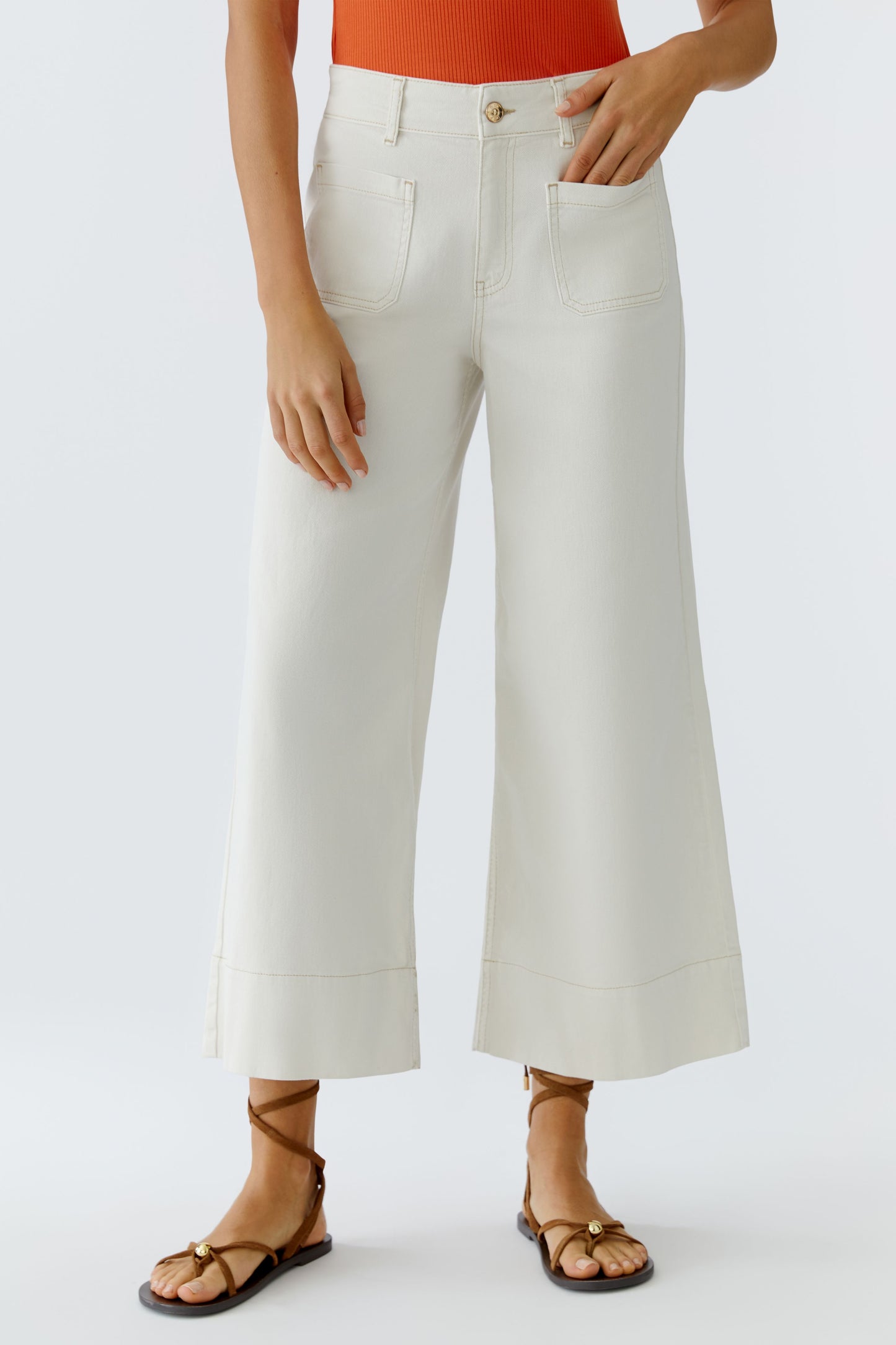 Oui Eggnog Wide Leg Jeans