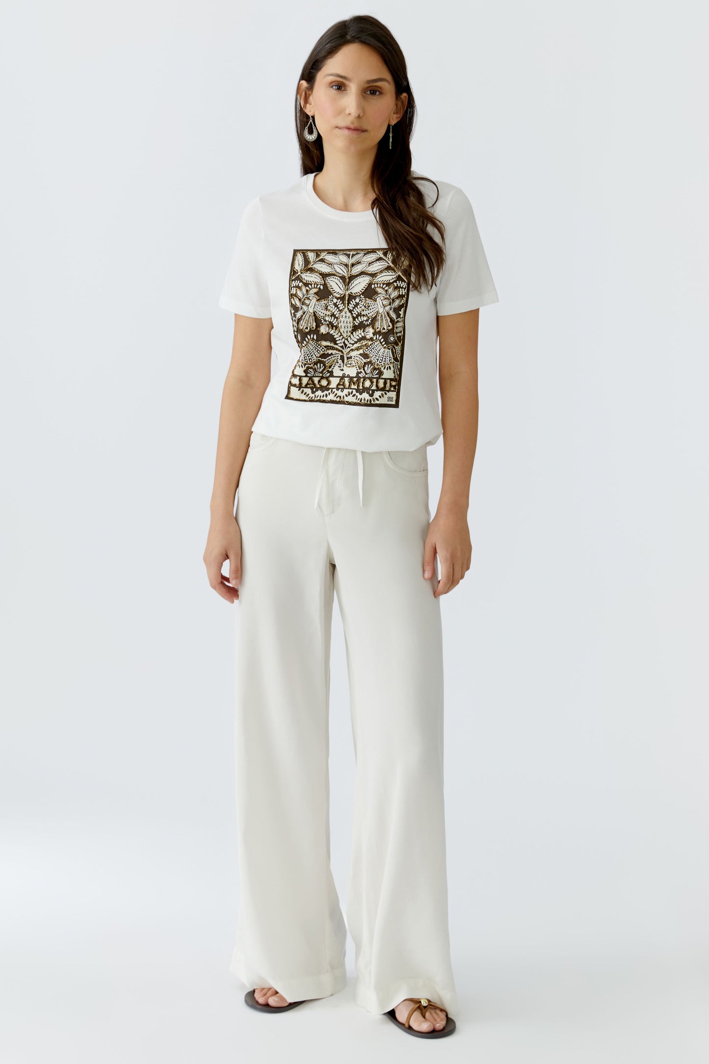 Oui Cloud Dancer 'Ciao Amour' T-Shirt