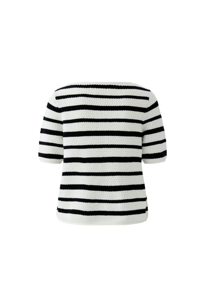 Oui White/Black Stripe Jumper