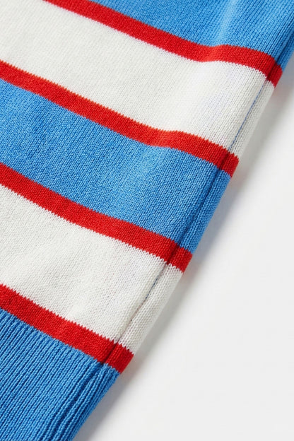 Oui Light Blue/Red Stripe Cherie SS Jumper