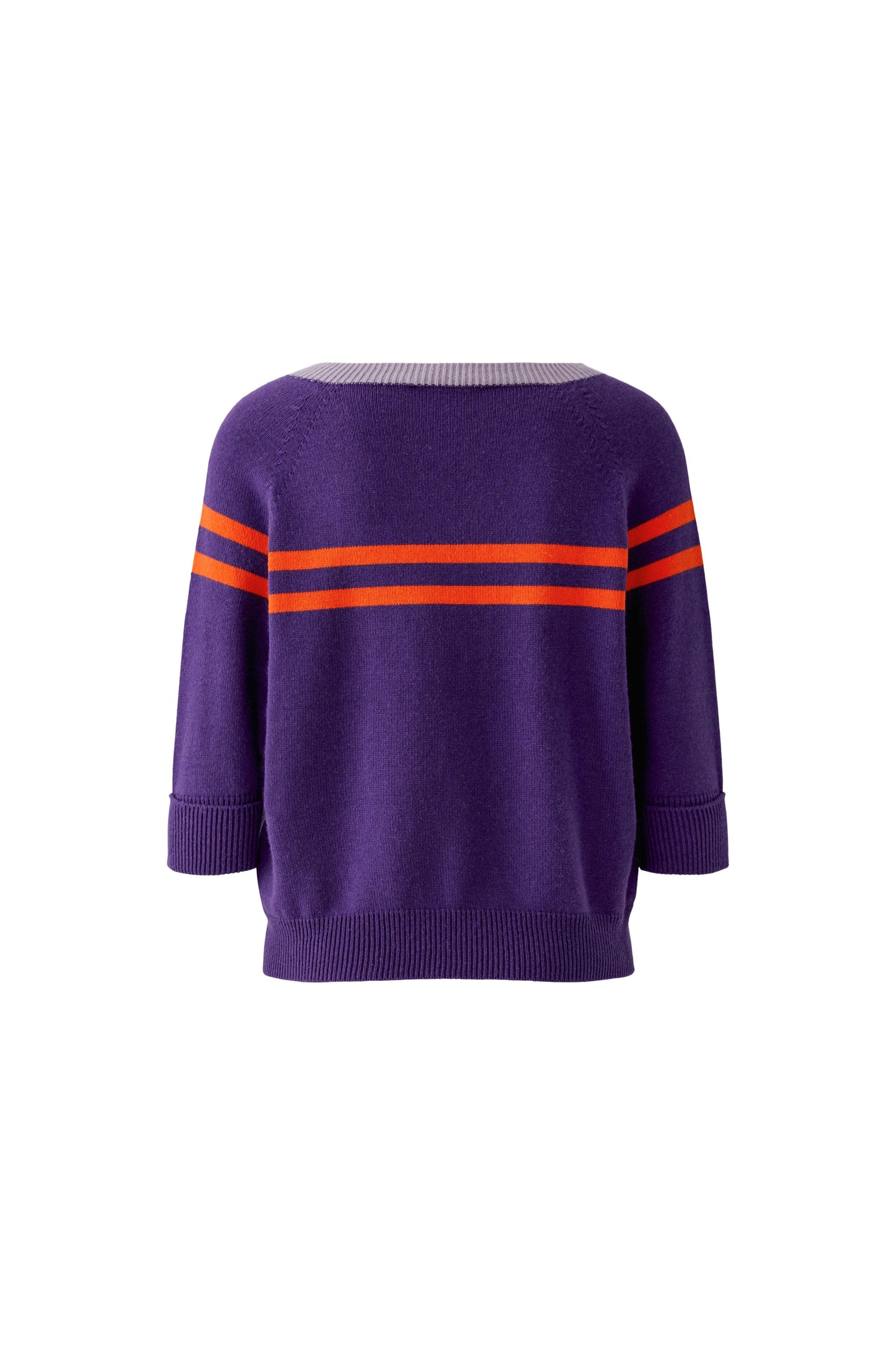 Oui Dark Violet/Orange Stripe Jumper