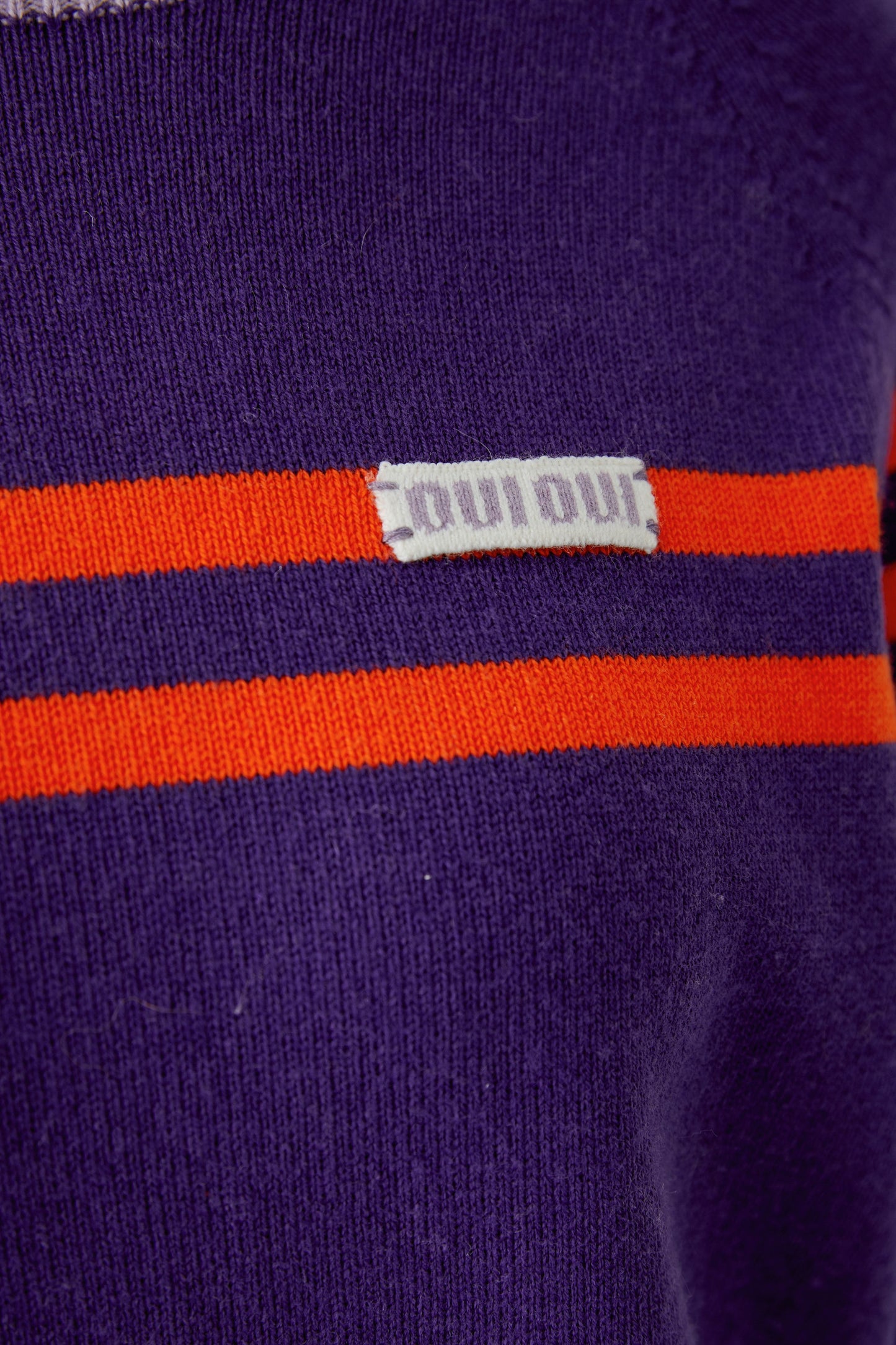 Oui Dark Violet/Orange Stripe Jumper