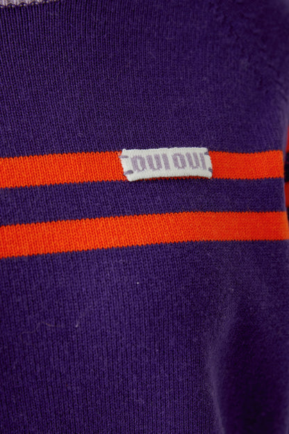 Oui Dark Violet/Orange Stripe Jumper