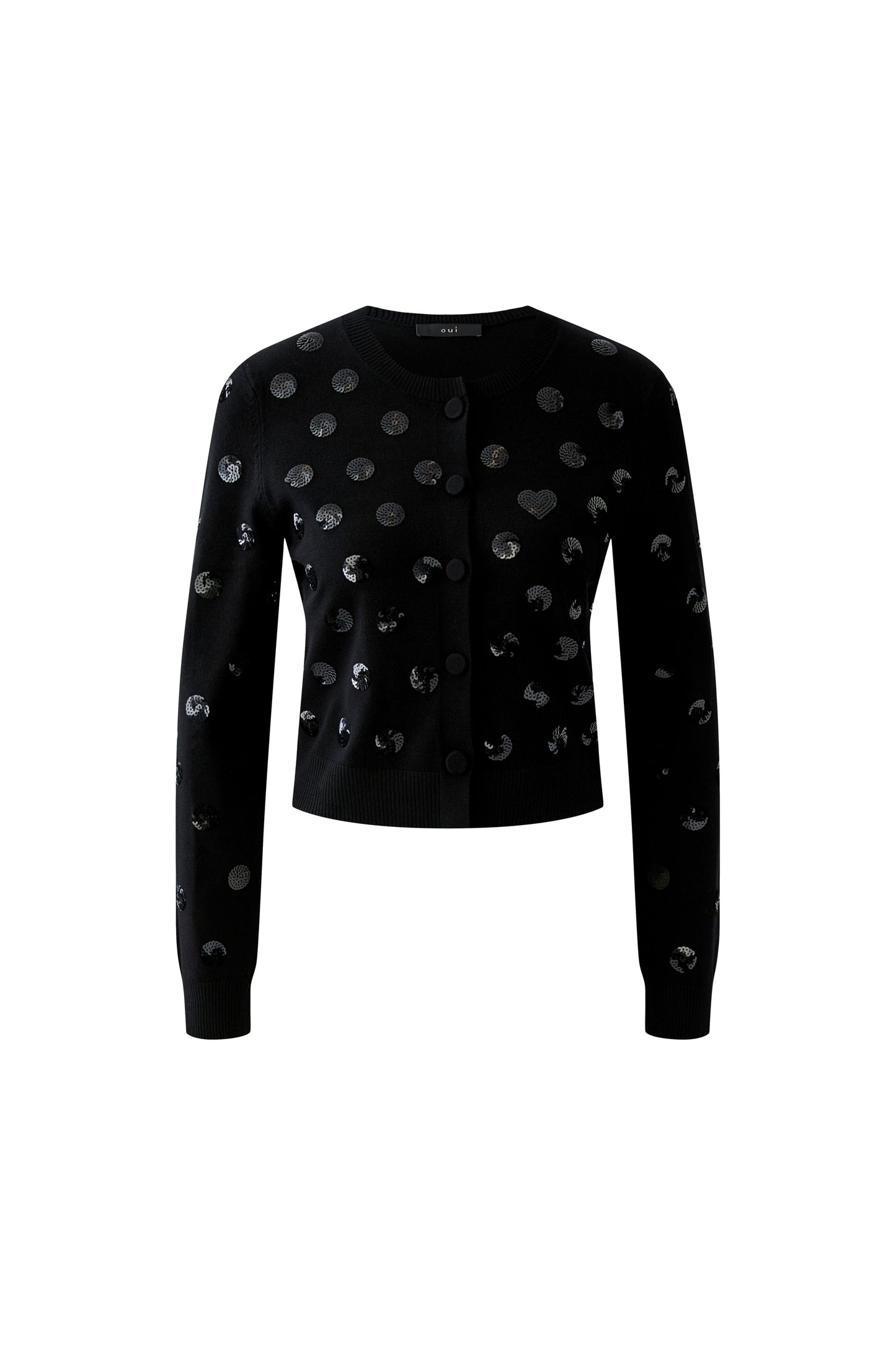 Oui Black Sequin Cardigan