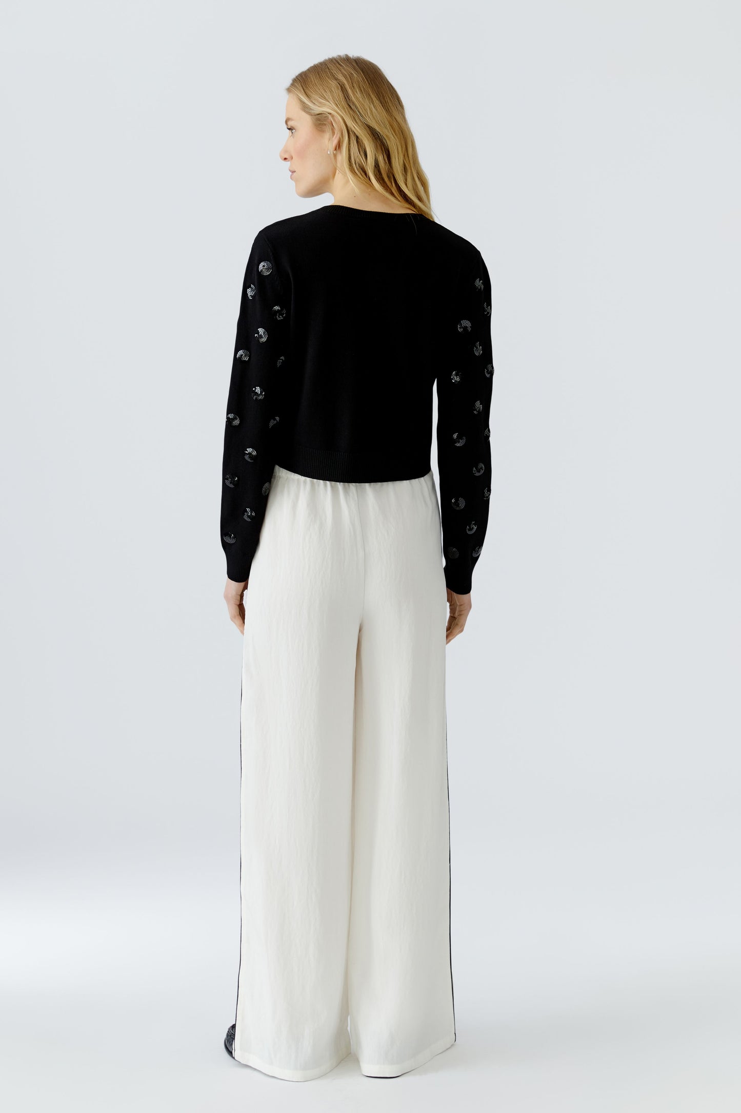 Oui Black Sequin Cardigan