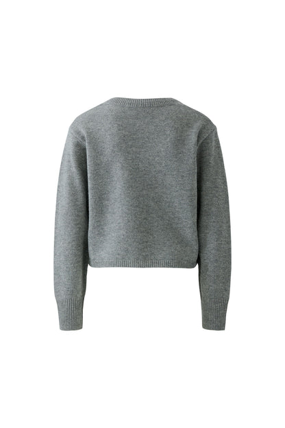 Oui Steel Grey Mock Layered Jumper