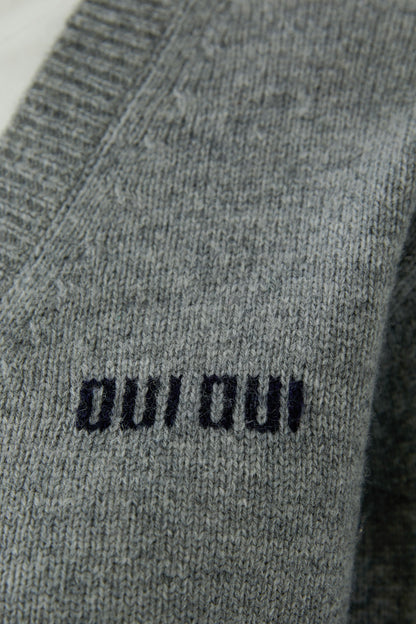 Oui Steel Grey Mock Layered Jumper