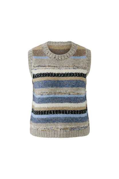 Oui Light Brown/Blue Stripe Slipover