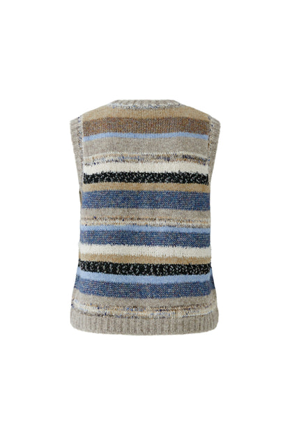 Oui Light Brown/Blue Stripe Slipover