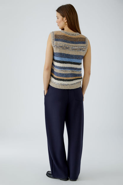 Oui Light Brown/Blue Stripe Slipover