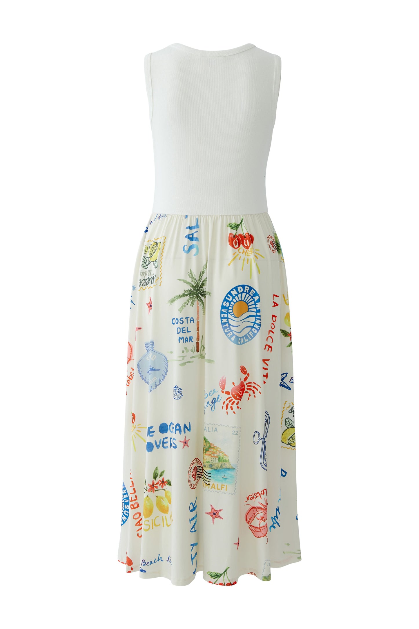 Oui White/Red Beach Life Dress