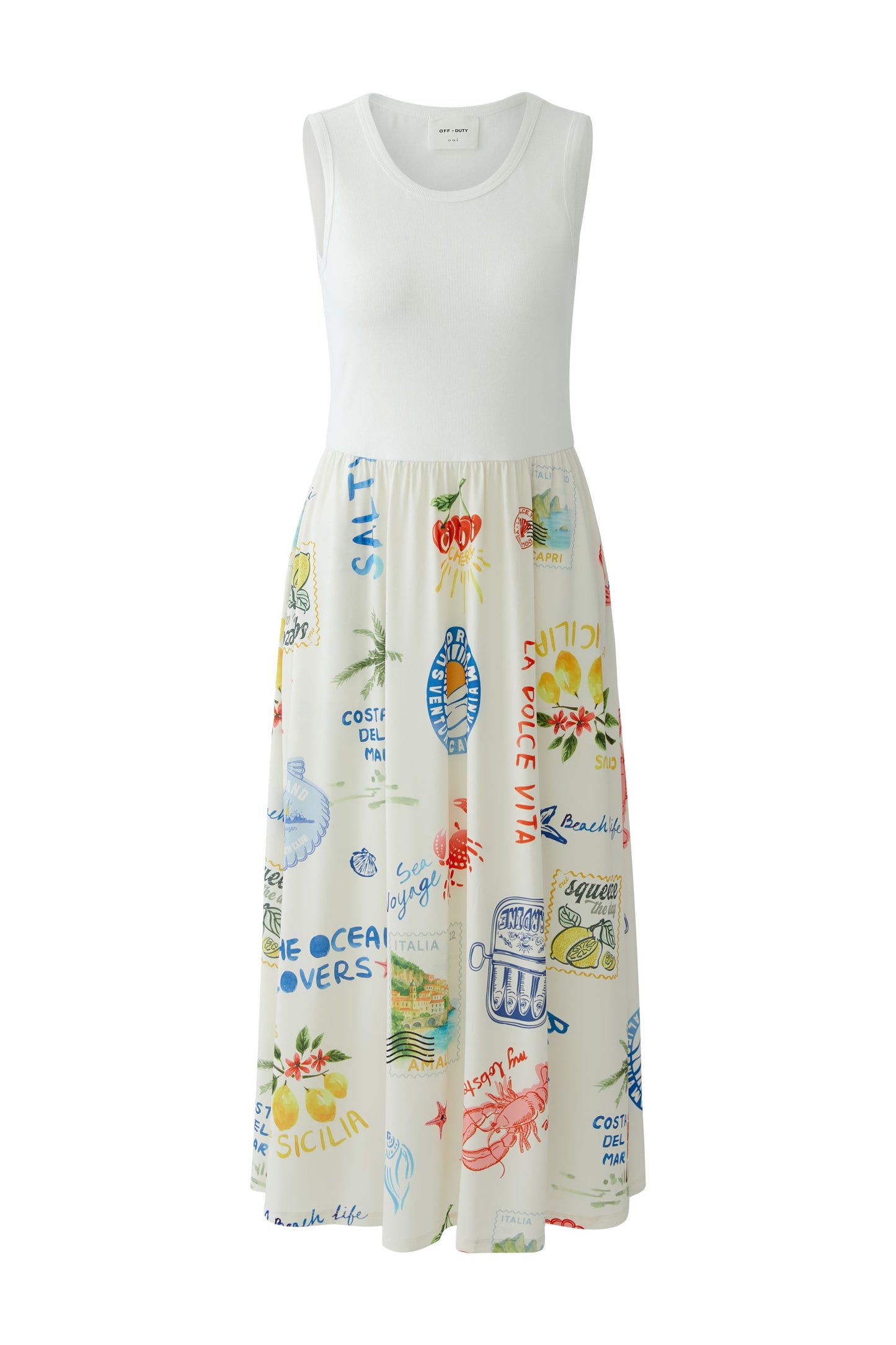 Oui White/Red Beach Life Dress