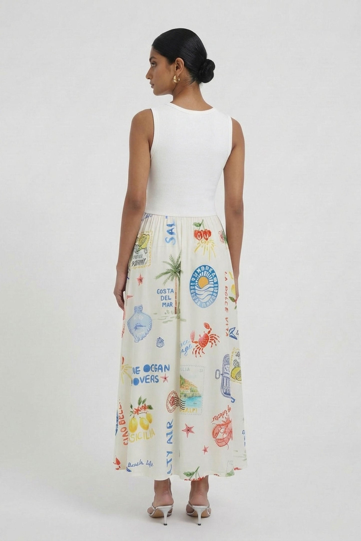 Oui White/Red Beach Life Dress