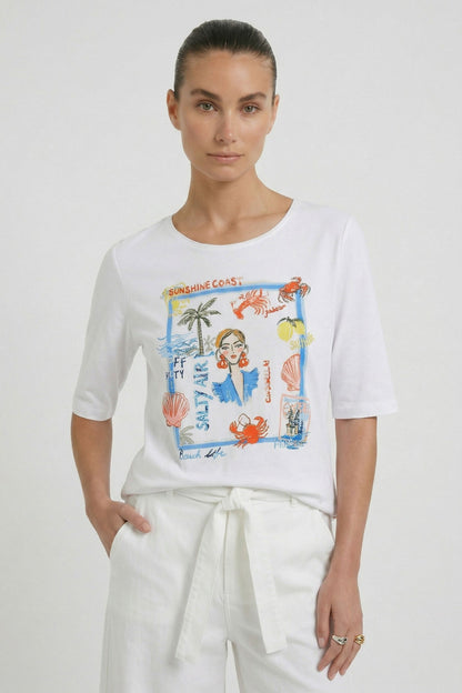 Oui Optic White Beach Life T-Shirt