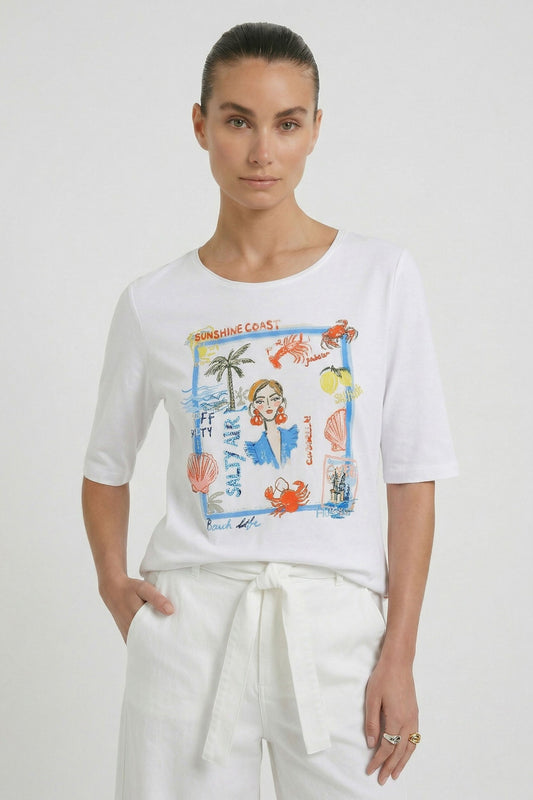 Oui Optic White Beach Life T-Shirt