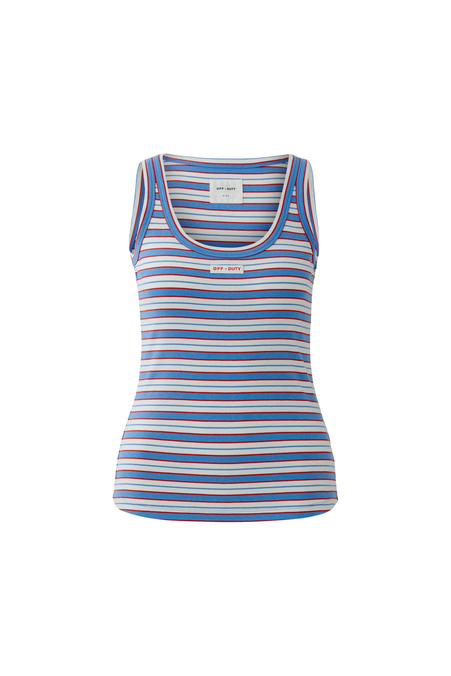 Oui Light Blue/Rose Stripe Vest Top