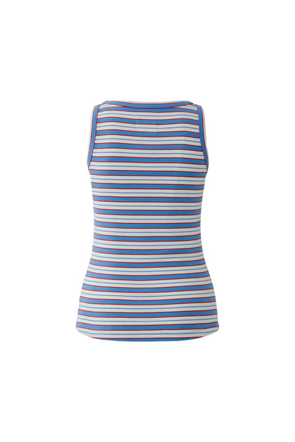 Oui Light Blue/Rose Stripe Vest Top
