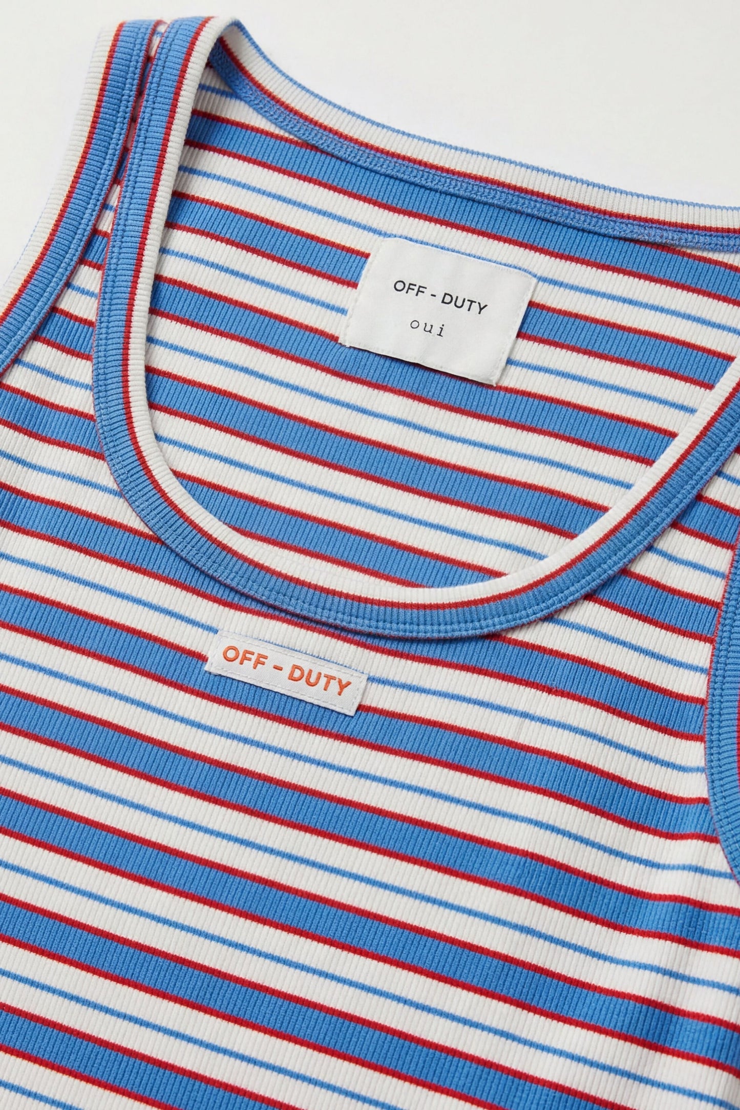 Oui Light Blue/Rose Stripe Vest Top