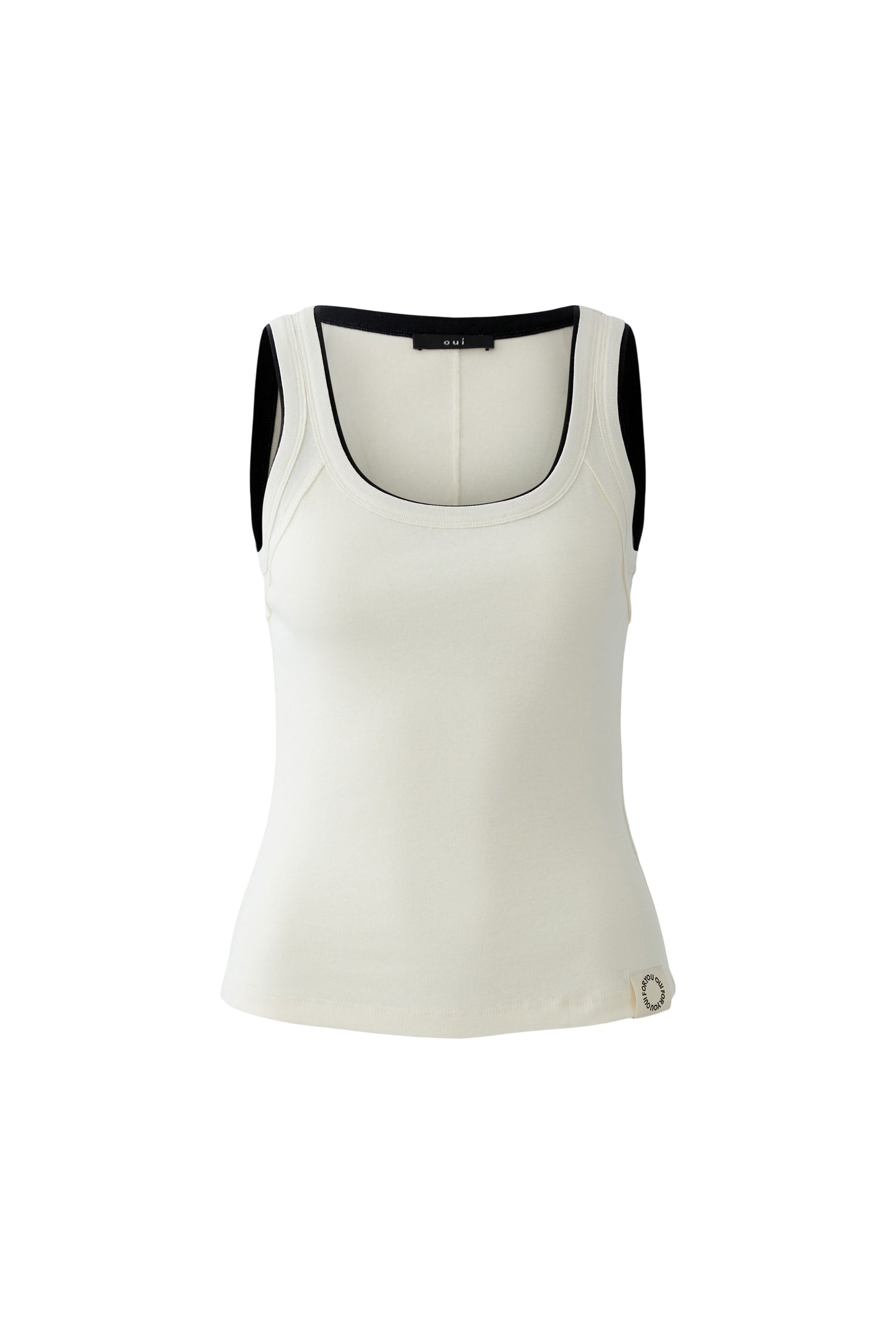 Oui Cream / Black Vest Top