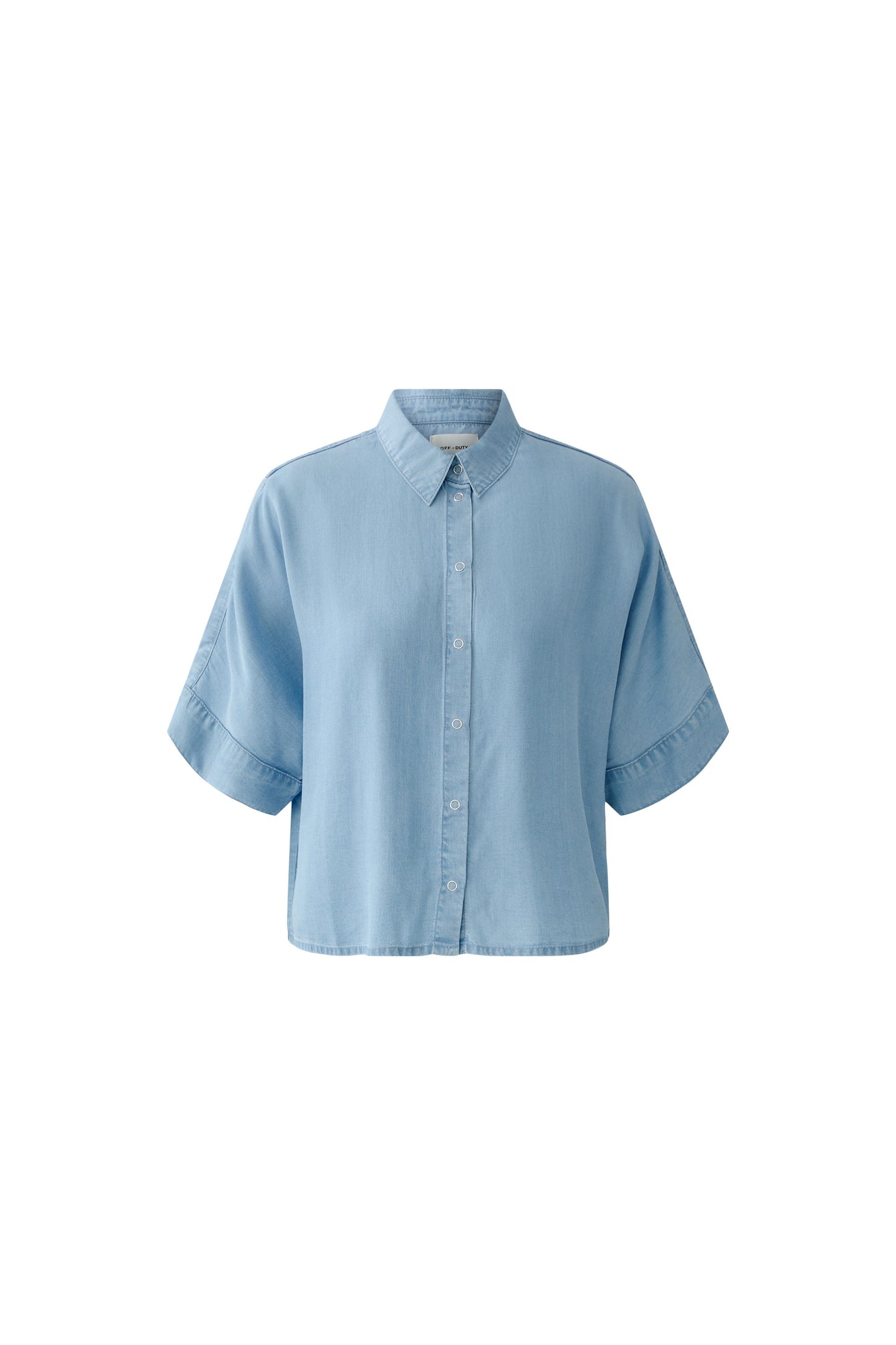 Oui Light Blue Denim SS Blouse