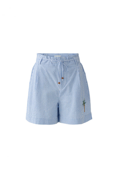 Oui Light Blue/White Stripe Shorts