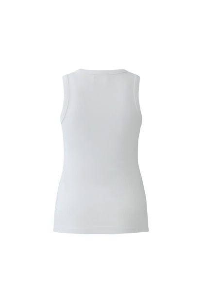 Oui White/Off White Embellished Vest Top