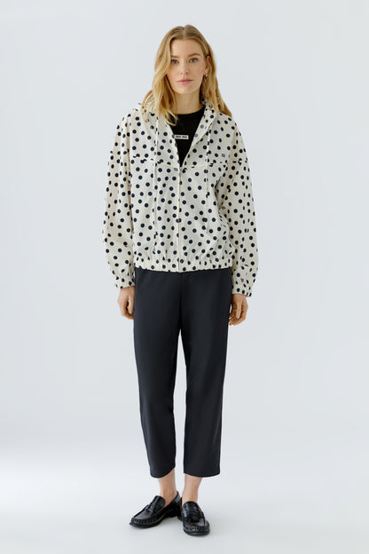 Oui Cream /Black Spot Hooded Jacket