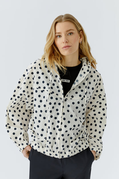 Oui Cream /Black Spot Hooded Jacket